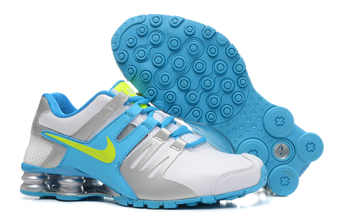 Ciel Nike Shox Actuel Femmes Argent Herbe Bleue
